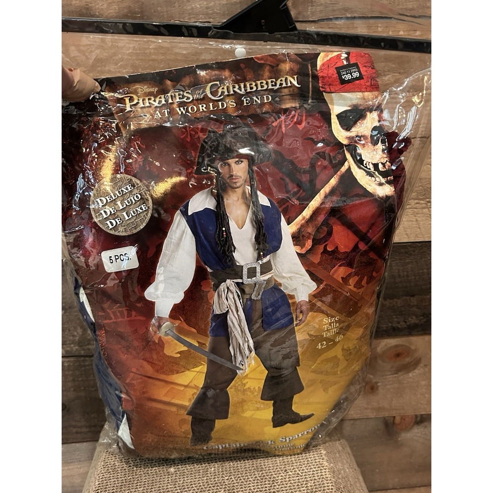 Captain Jack Sparrow PIRATES CARIBBEAN Halloween Costume MEN 42-46 Worlds End‎
